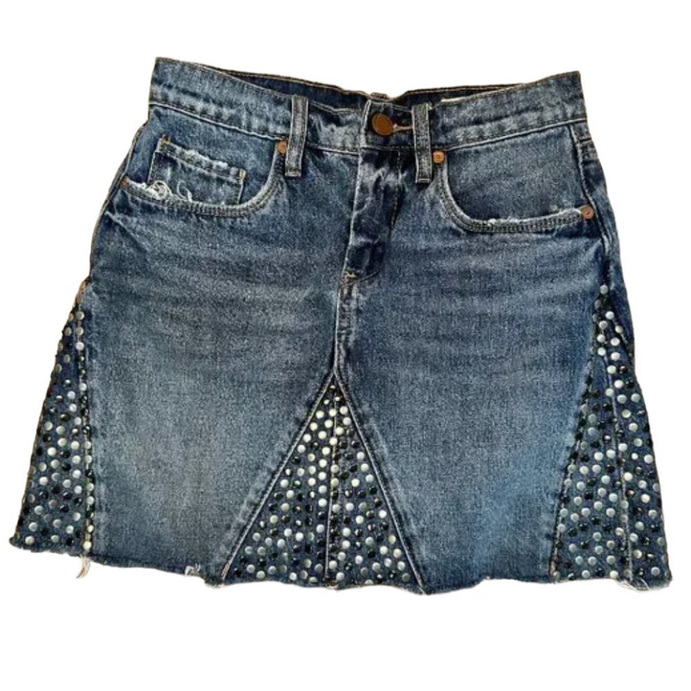 RARE!!! BLANK NYC Studded Denim Jean Mini Skirt - size 24